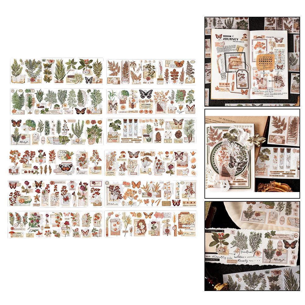 Diary Decorative Plant Series Stickers Flower Journal