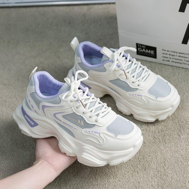 Fashion Dad Shoes Women's 2024 Summer New High Beauty Korean Edition Versatile Mint Manbo Thick Bottom Casual Sports Shoes