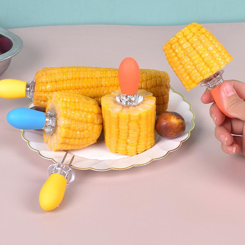 12 Pcs/6 Pairs Stainless Steel Corn Cob Holders For Home Cooking Bbq Parties