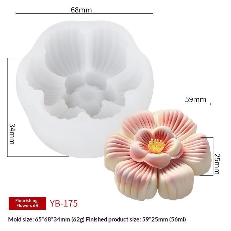 3D-Blumenform Blumen-Silikonformen Eis-Gebäck Backwerkzeug Gelee-Süßigkeitenformen Wiederverwendbare Schokoladen-Silikon-Seifenform Küche