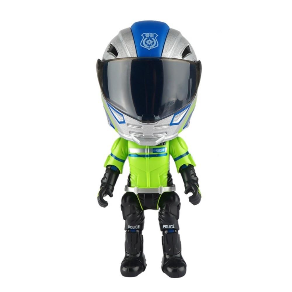Transforming Helmet Simulated Motorcycle Rider Doll Action Figure Movable Figurine Model  Kids Toy