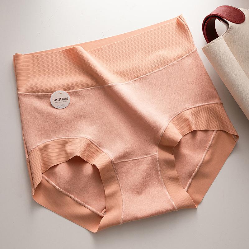 Majtki damskie z wysokim stanem, bezszwowe, oddychające, jedwabne, morwowe, 5A, antybakteryjne, z kroczem