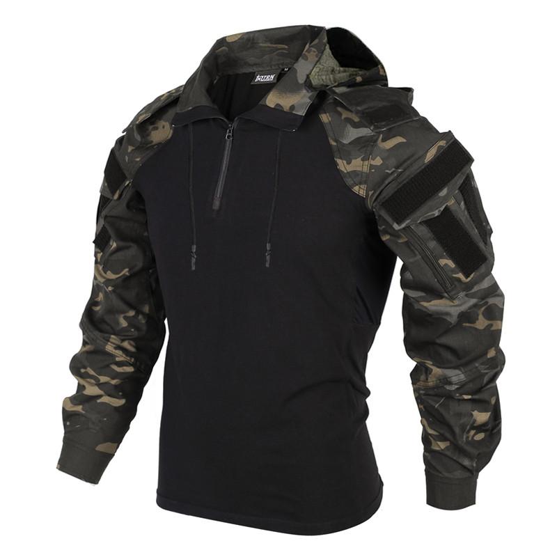 US Army CP Camouflage Multicam Vojenské bojové tričko Pánské taktické triko Airsoft Paintball Kempování Lovecké oblečení