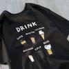 Cartoon Milk Tea Print Tee Summer Cute Bubble Tea Graphic Tshirt Kawaii Soft Tops for Women Daily Outfit Casual Summer Tee Shirt