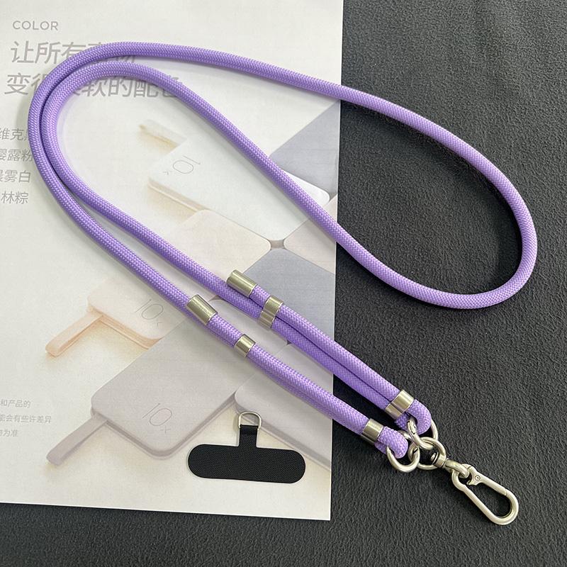 

New Crossbody Strap Lanyard Silver Double Buckle Adjustable Wrist Hand Cord Hang Mobile Phone Shoulder Chain Key Nylon Rope