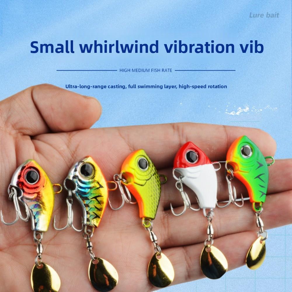 5pcs Vibration Bait Artificial Fishing Bait Rotating Glitter Fishing Lures Hooks Sea Equipment