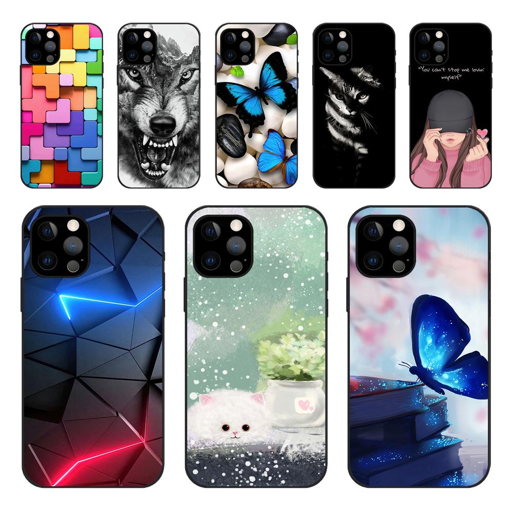 For iPhone 12 Pro Case iPhone12 Pro Bumper Silicon TPU Soft Phone Cover For iPhone 12 Pro Max / 12 Mini Case Cartoon Funda 12Pro