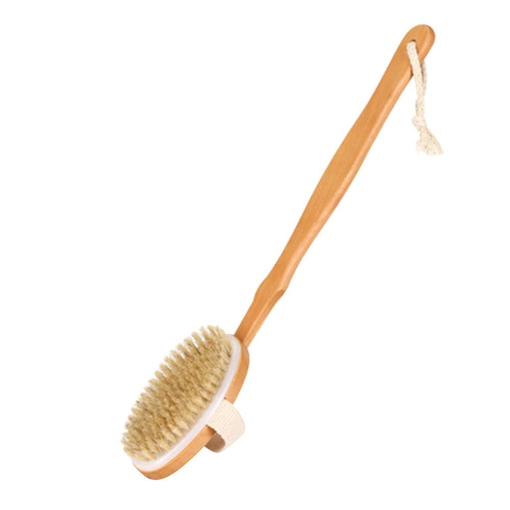 Durable Boar Bristle Body Brush Natural Wooden Shower Brushes Soft Dry Brushing for Exfoliation