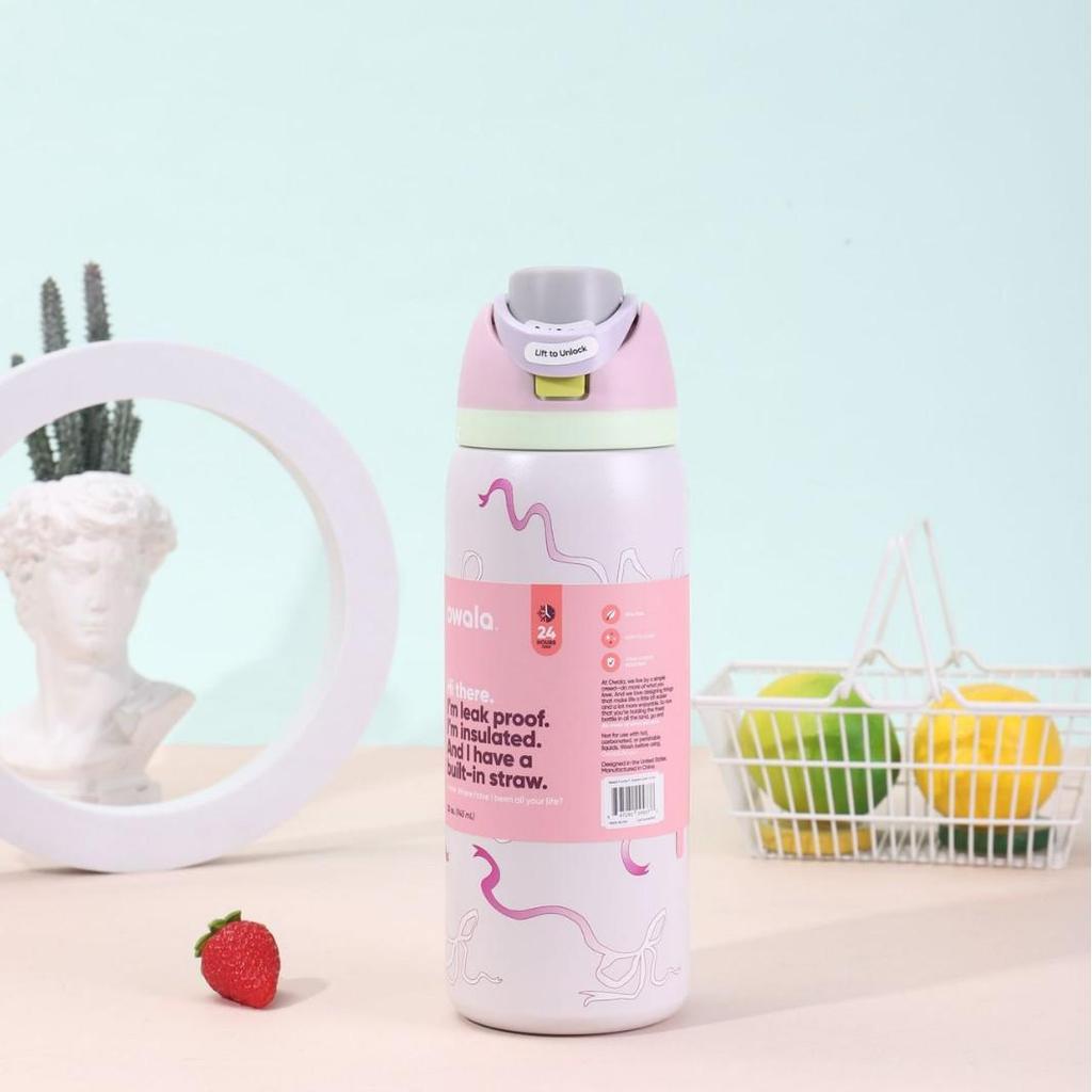 Owala Isolierte Edelstahl Sportwasserflasche - Kreativ, Modisch, Tragbarer Obstbecher