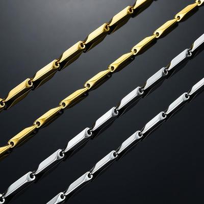 2,5 mm/3 mm Edelstahl Stabglied Bambuskette Hohe Qualität Gold/Kupferfarben Halskette Choker für Damen Herren Schmuckzubehör