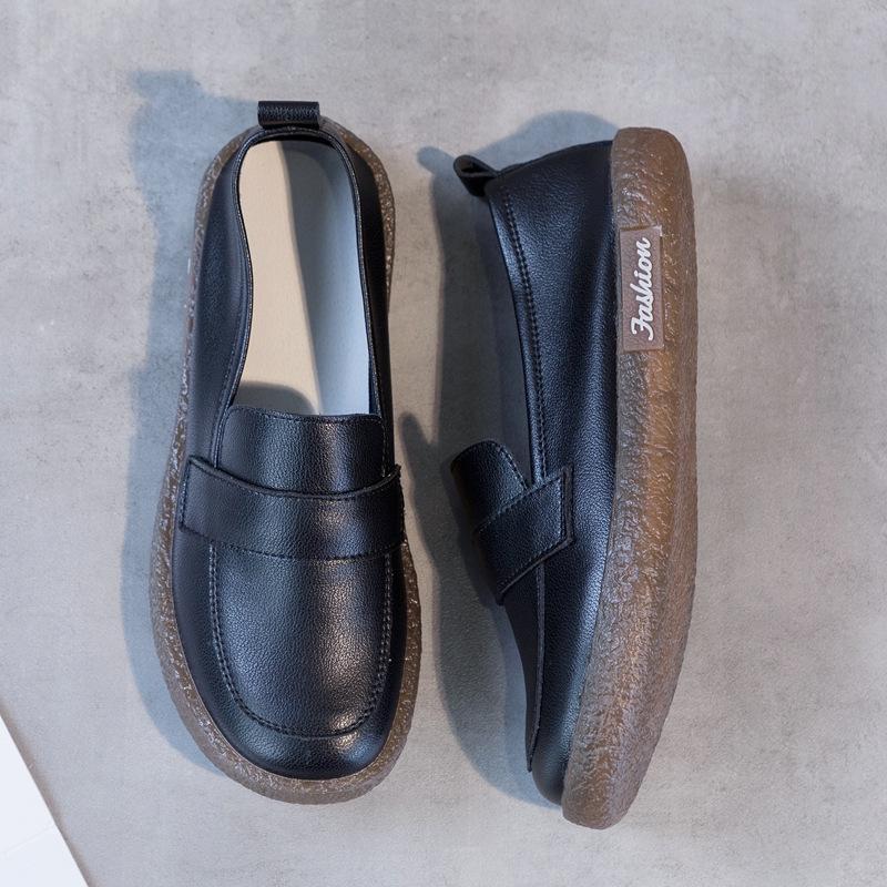 

Женские летние лоферы из мягкой кожи 2025 года - Универсальные балетки из натуральной кожи для медсестер, студенток и беременных женщин. 35