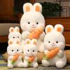 Cute Carrot Rabbit Doll Plush Toy Little White Rabbit Doll Girl Soothing Rag Doll Birthday Gift