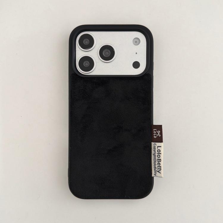 Autumn/Winter Retro Solid Suede Plush iPhone 17 Pro Max/16P/15/14 Case