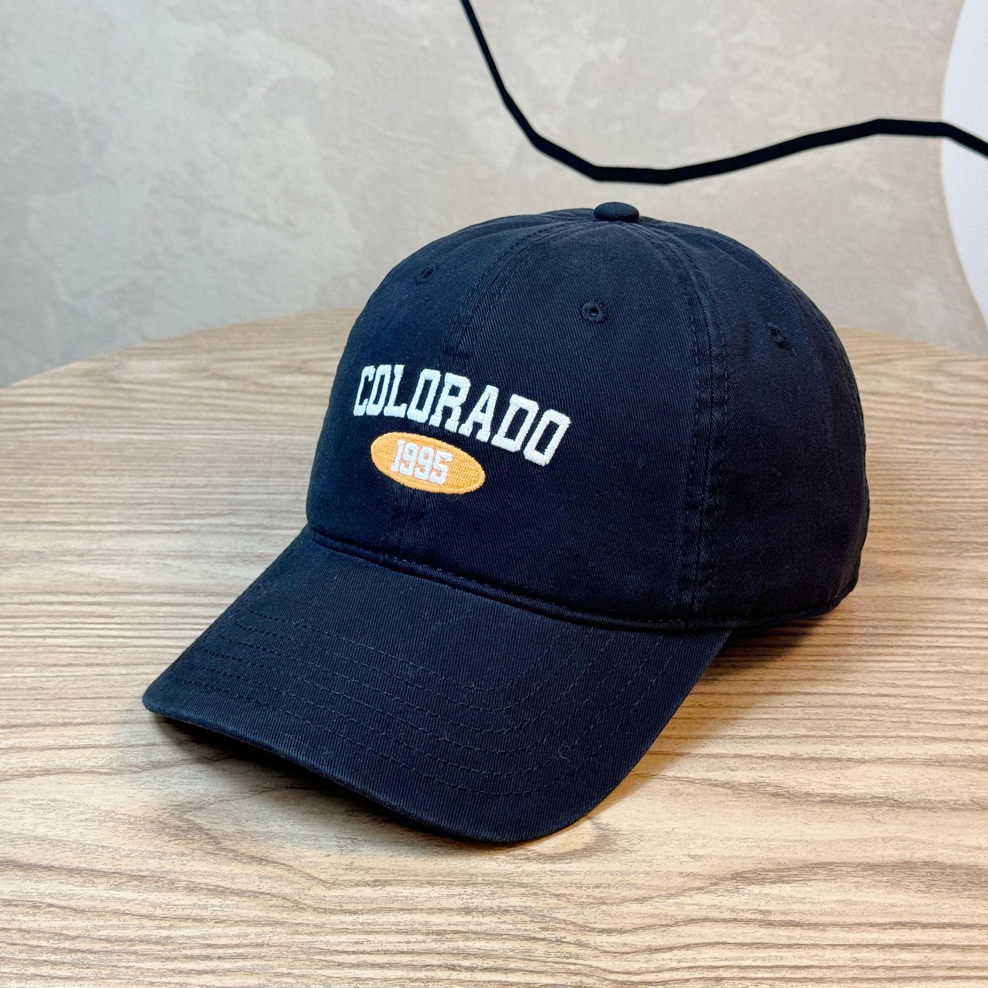 

New COLORADO Embroidered original design baseball cap for men and women, Korean version, high-quality soft-top cap that makes the face look smaller Adult55-60Adjustable чёрный