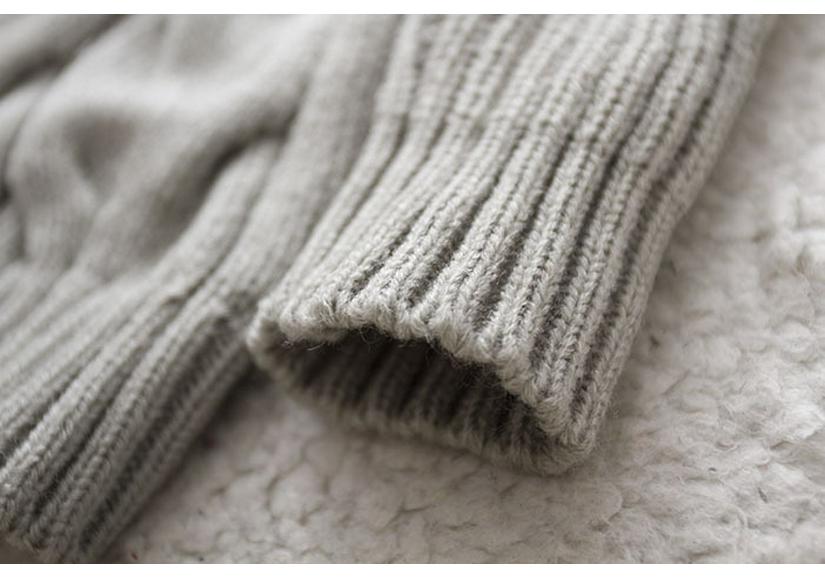 Children's Wool High-Neck Sweater, Cable Knit, Black/White, Unisex Autumn Top