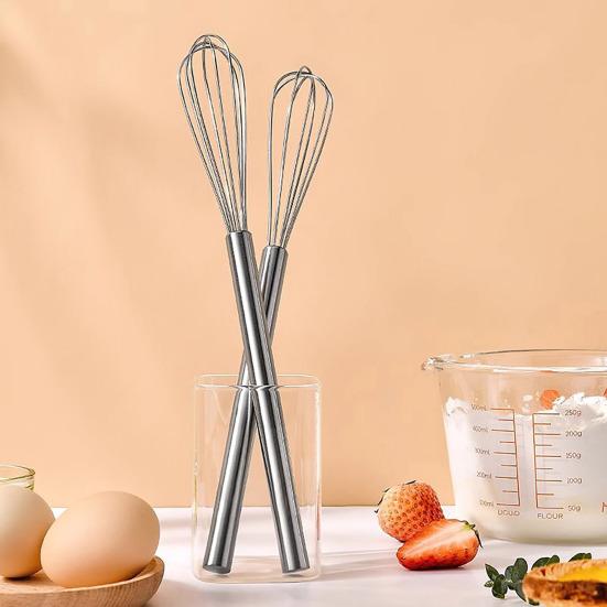 Mini Manual Whisk Stainless Steel Hand Mixer Coffee Blending Whisk Compact Kitchen Tool for Mixing Sauces Beating Eggs Whisking Batters Cocktails