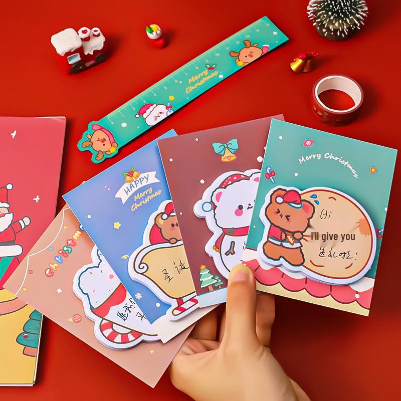 Creative Cartoon Christmas Sticky Notes - Festive Student Gift & Message Stickers, Perfect for Christmas Activities & High-Value Stationery Gifts
