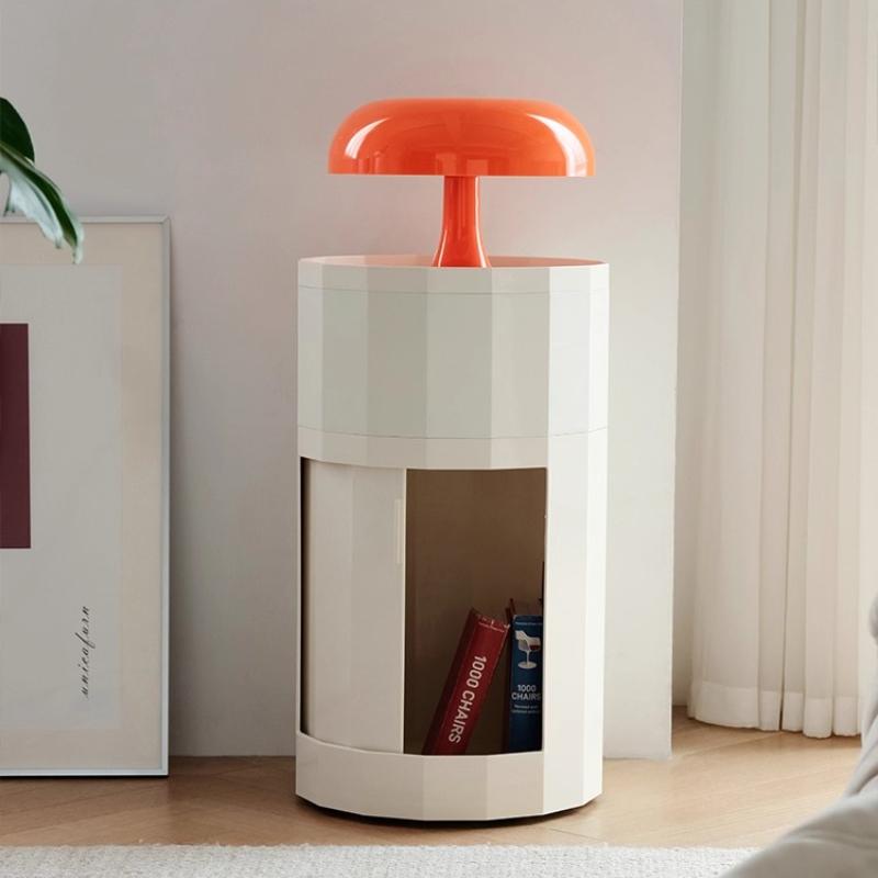 Modern Minimalist Multi-Function Bedside Cabinet, Vintage Mobile Side Table, Large Capacity Storage Box, Snack Organizer