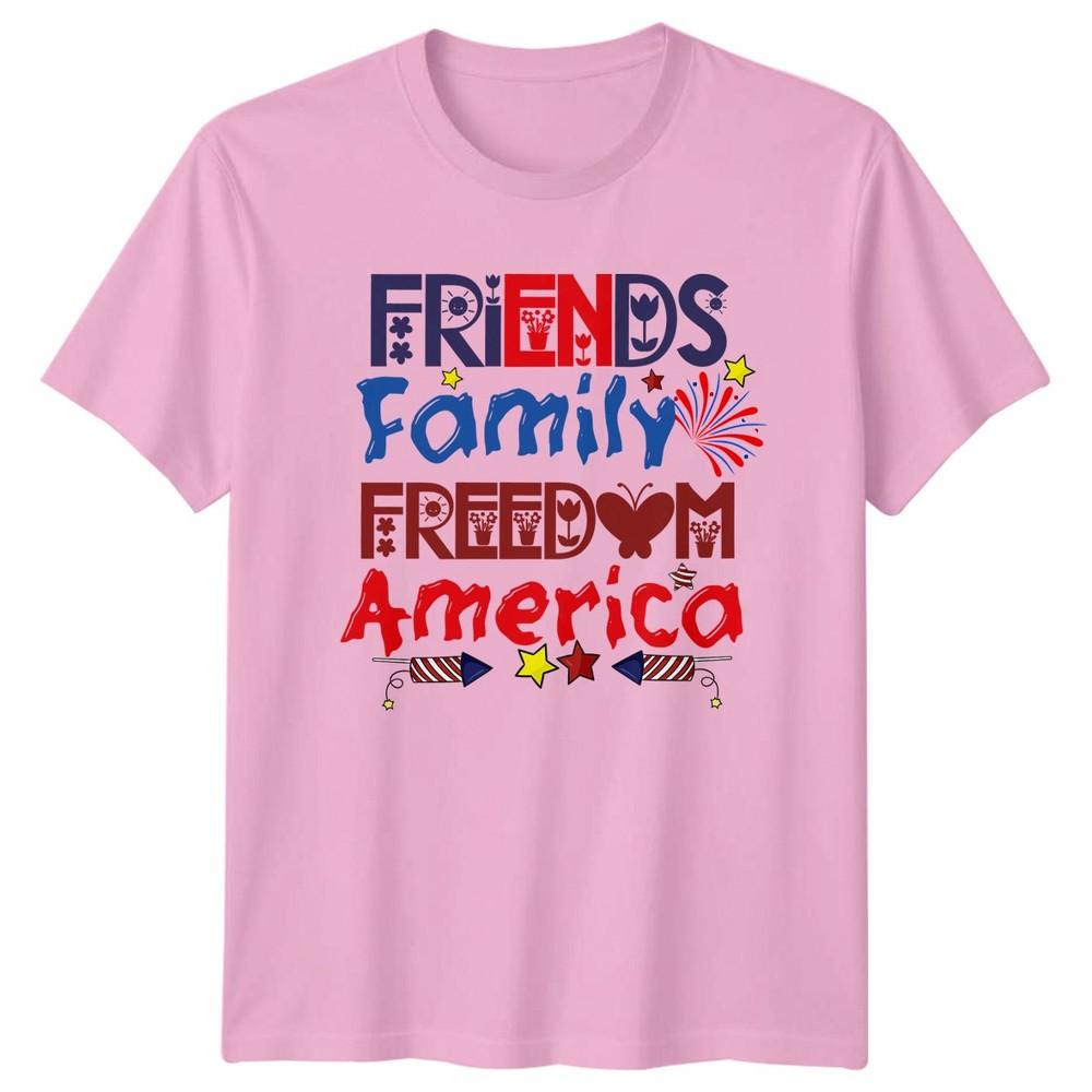 Friends Family Freedom America USA Patriotism Fourth of July Unisex Unisex Graphic