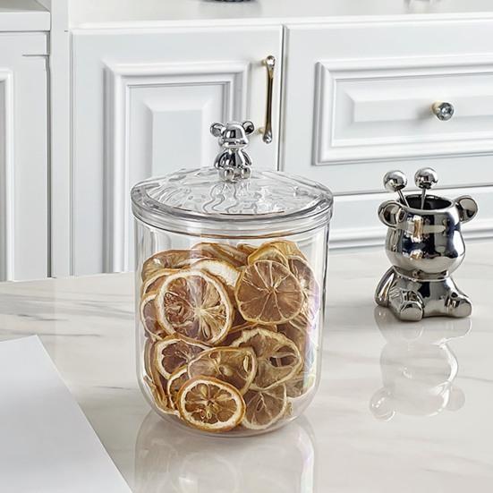 900/1400ML genomskinlig förseglad burk med björnhandtag Lufttätt lock Stor kapacitet Multifunktionell torrvaror Nötter Spannmål Spannmålskrydda Tebladsbehållare