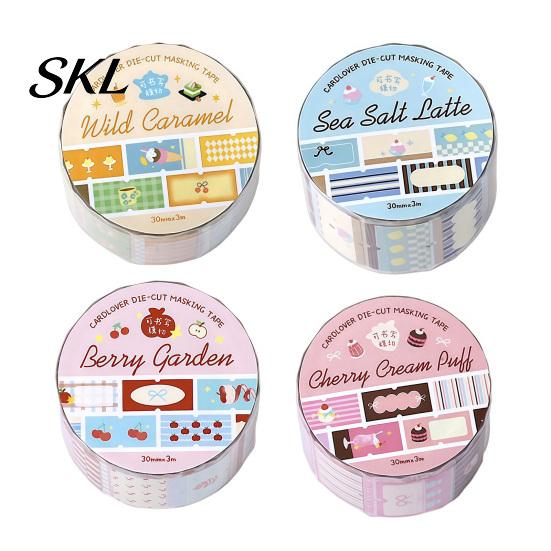 Soft Color Tape Writable Labels Washi Roll, Decorative Patterns Art Craft Smudge Proof Sticker Masking for Scrapbook, Journals, Planners, Card Making