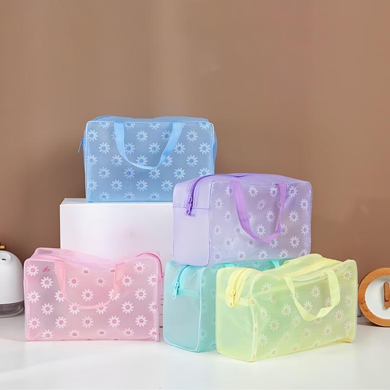 High Quality Floral PVC Cosmetic Bag Portable Travel Organizer for Makeup & Toiletries