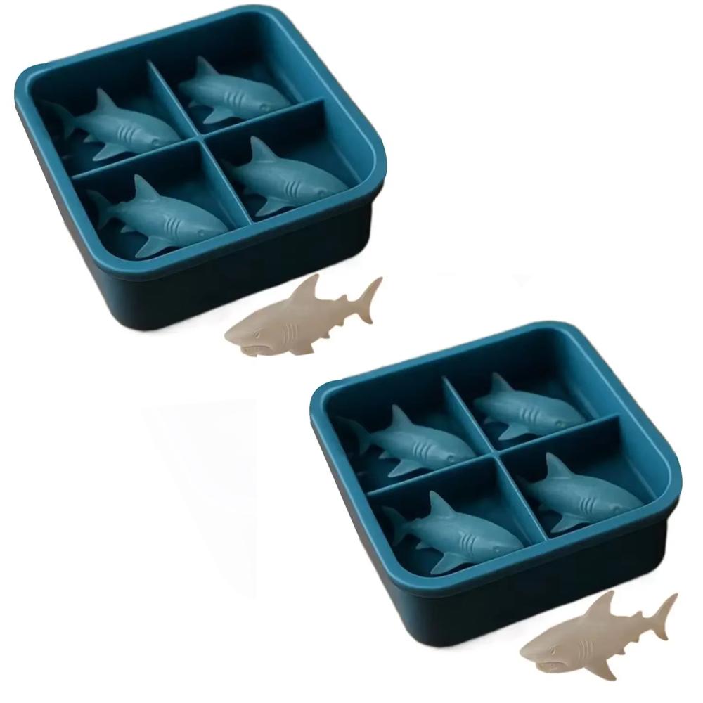 3d Shark Silicone Ice Molds Cute And Easy-Release Silicone Suitable For Whiskey Beer And Juice Bpa-Free