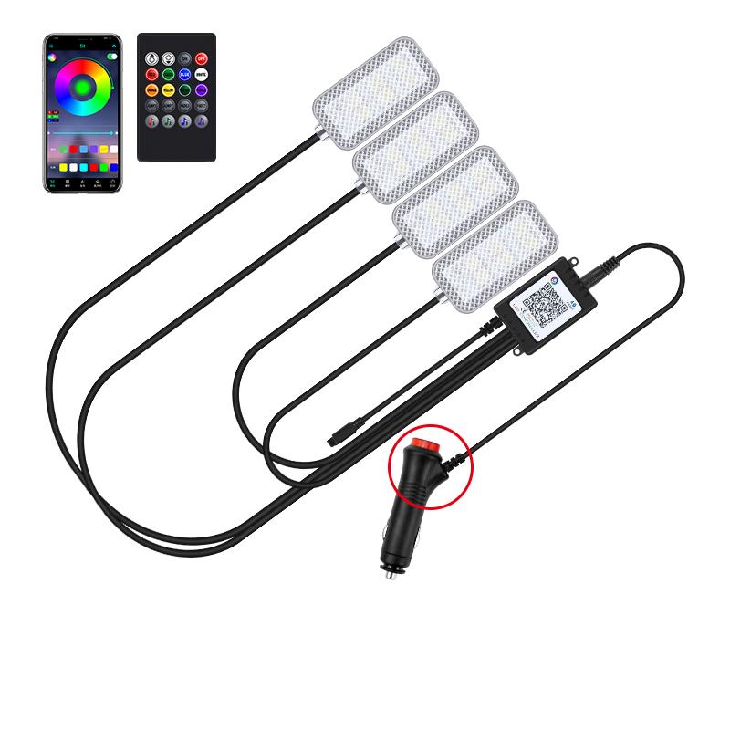 Led Car Foot Ambient Light With USB Neon Mood Lighting Backlight Music Control App RGB Auto Interior Decorative Atmosphere Light