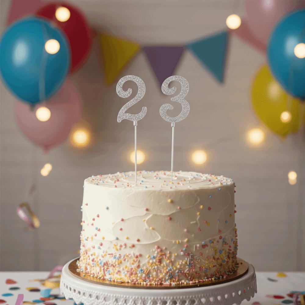 Shining Number Cake Topper Rhinestone Digital Cakes Dessert Decor Cake Decoration Tools Party