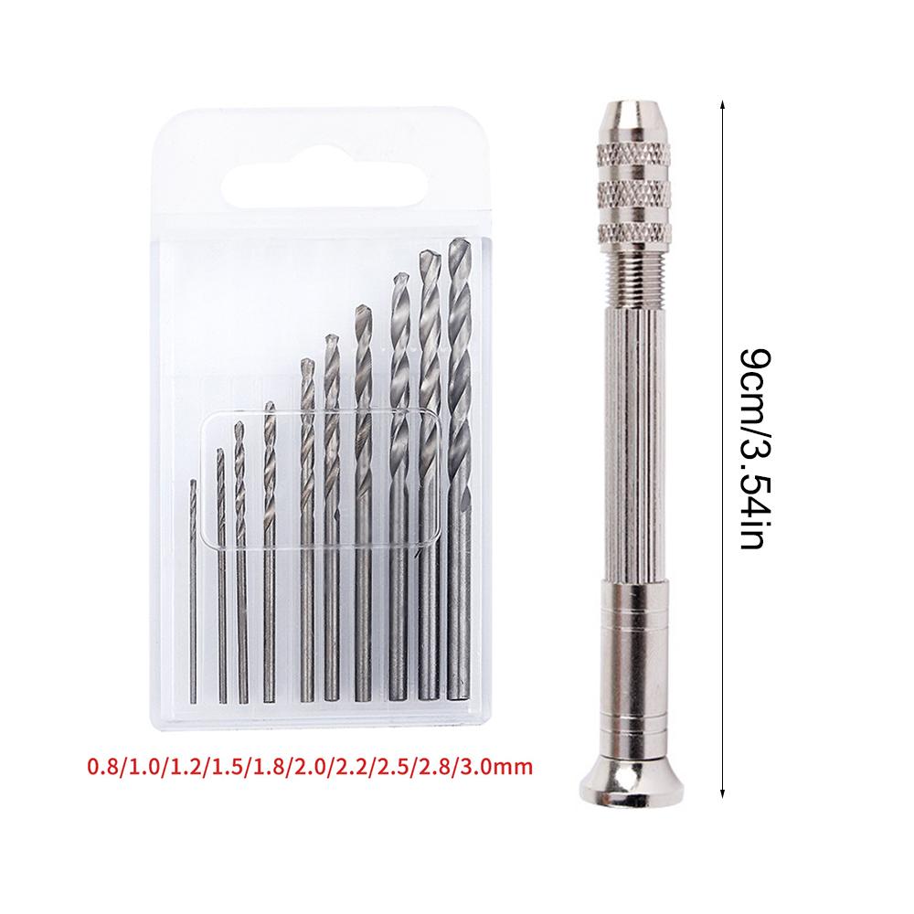 Xiaomi Porte-foret à main pour moules de coulée de résine, foret à main torsadé à tête unique avec 10 forets (0,8-3 mm) pour la fabrication de bijoux