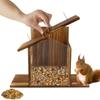 Wood Squirrel Feeder for Outside Wooden Chipmunk Feeder for Corn Peanuts Durable Box Easy To Fill with Removable Front Panel