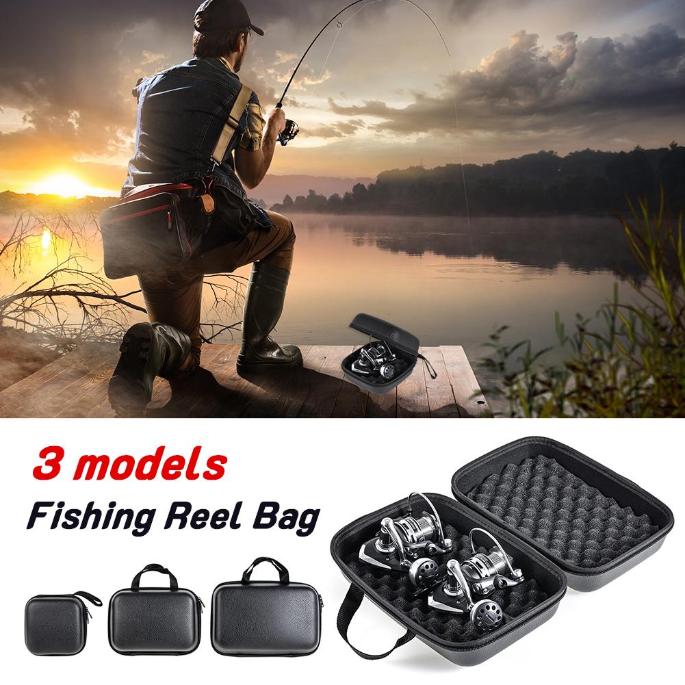 New Portable EVA Fishing Reel Bag Shockproof Waterproof Reel Protective Case Fishing Tackle Storage Case for 1-2 Fishing Reels
