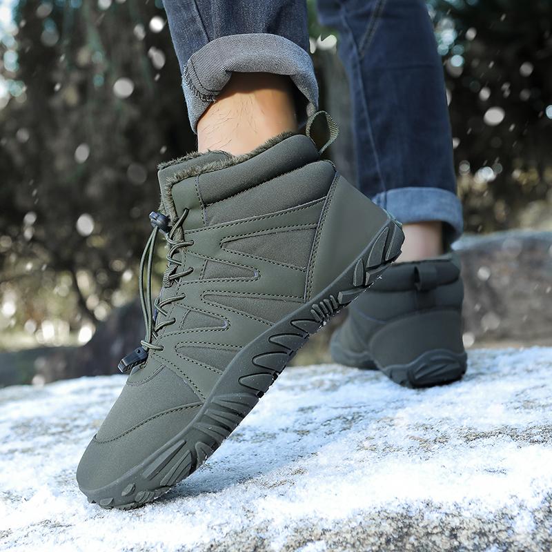 Winter Warm Hiking Shoes Men Women High-top Walking Snow Boots Plush Anti-slip Outdoor Sports Shoes