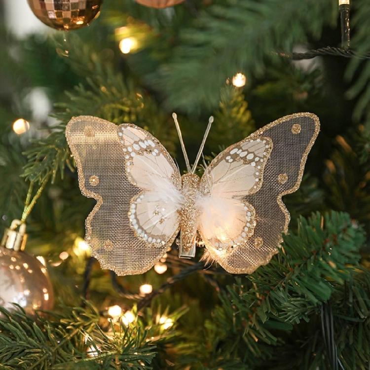 Glittering Butterfly Christmas Ornament Unique Butterfly Hanging Ornament for Christmas Tree and Holiday Decorations