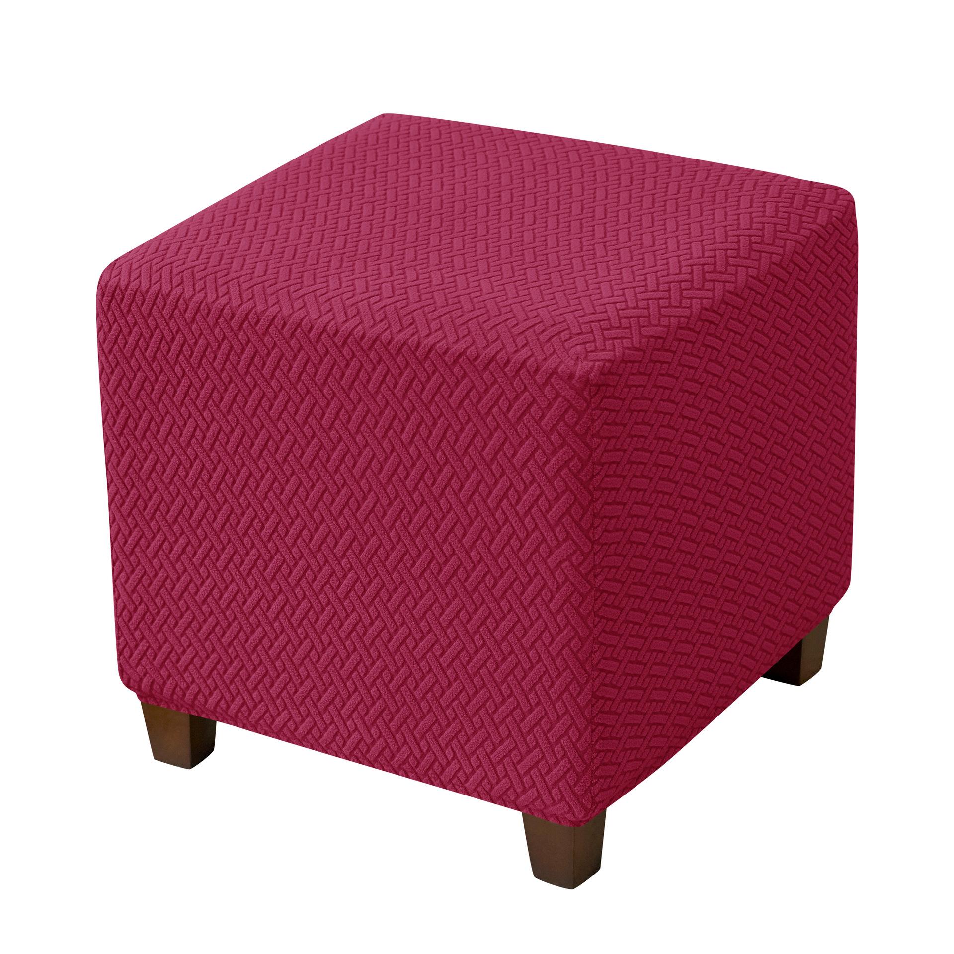 Solid Color Twill Home and Hotel Sofa Ottoman Cover Square Footstool Cover Dustproof Footrest Cover красный 1090₽