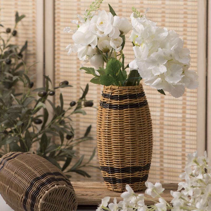 Plastic Vase Pure Hand-woven Ornament Table Decoration Storage Bottle Creative Flower Arrangement Vase Home Accessories