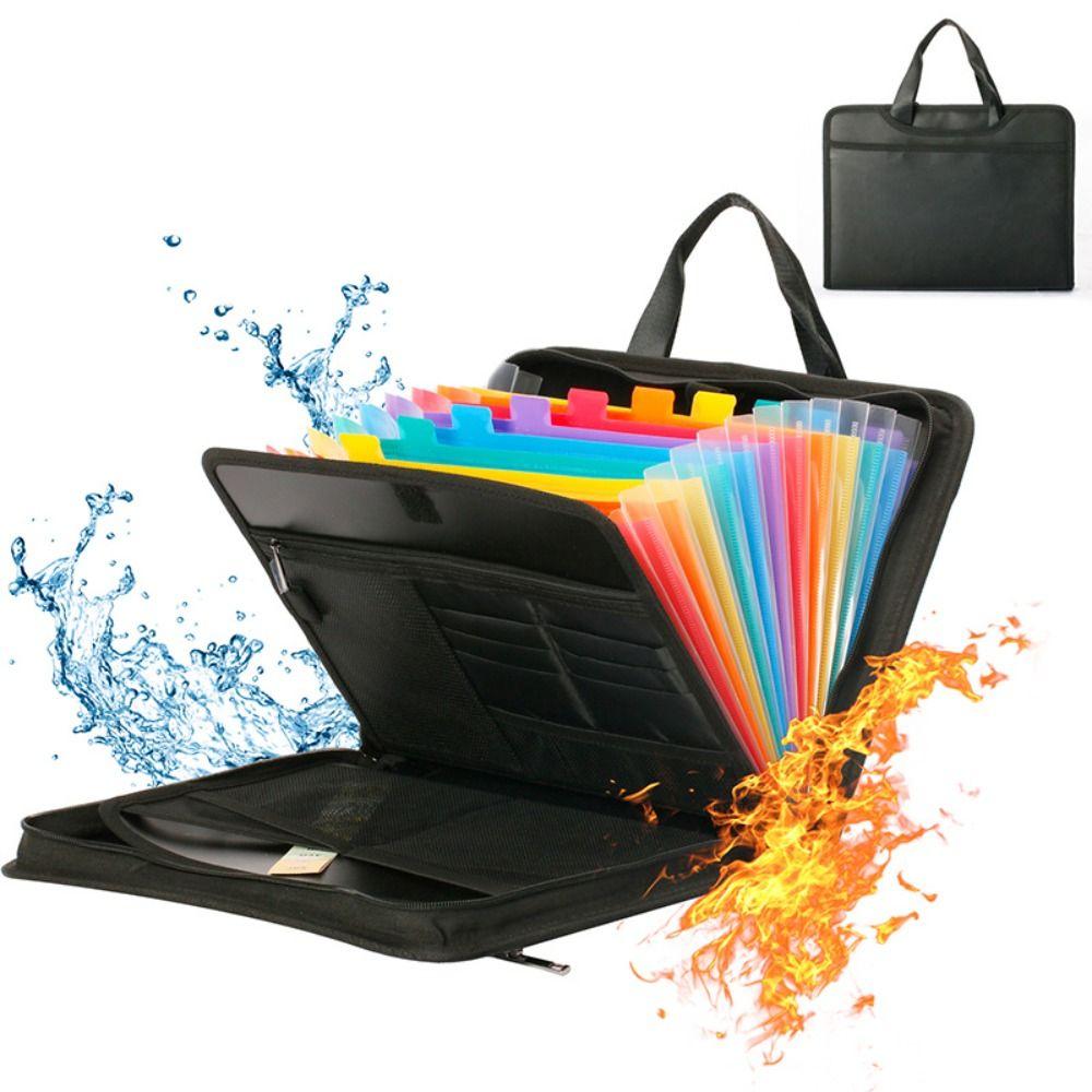 Colorful Tabs Expanding File Folder Fireproof Accordion Folder Base Document Organizer Office