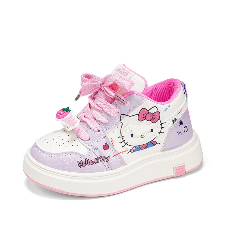 

Мультяшные кроссовки для девочек 2025 весна и осень новые милые детские кеды с кошечкой KT в зарубежном стиле повседневная обувь для маленькой девочки 31 (about 19 cm inner length)