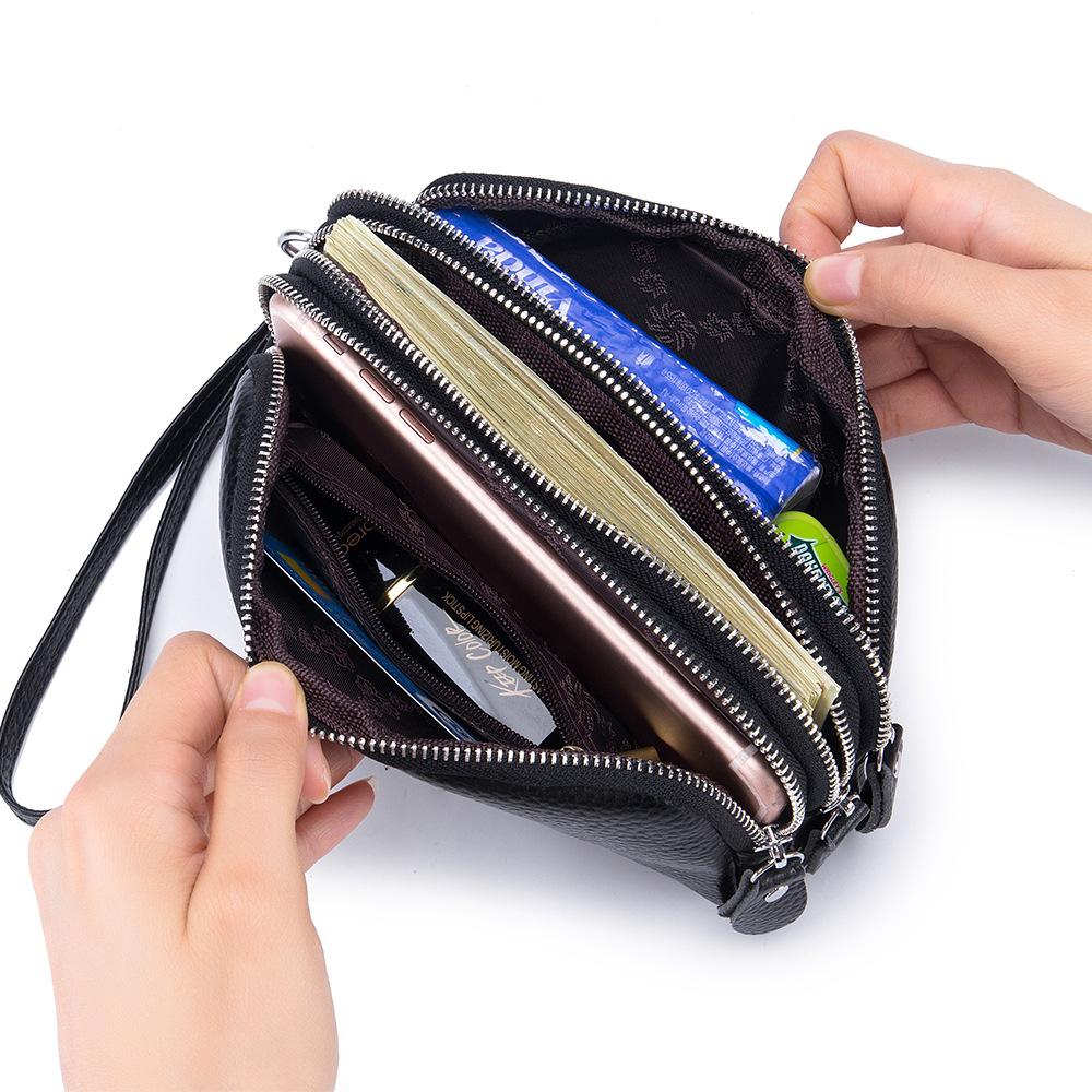 Fashion Long Wallet  genuine leather Clutch Walllet Phone Pocket Casual Organizer Clutches Rfid Purse phone bag red