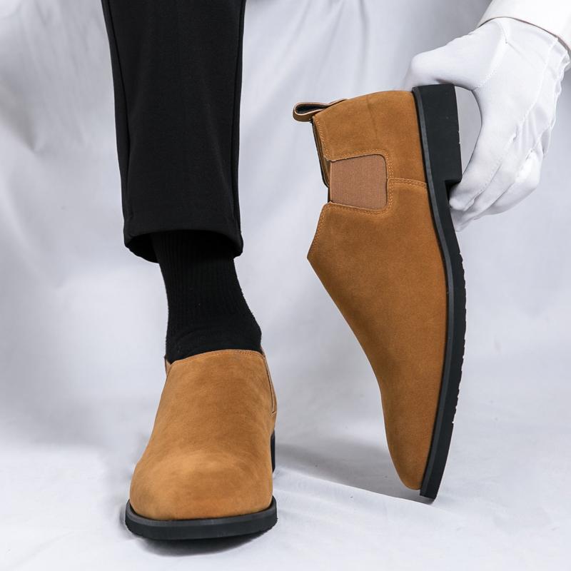 Fashion Men Retro Loafers with Pointed Frosted Surface for Business Office Formal Wear Gentlemen Banquet Shoes Sizes 38-48 Men Shoes