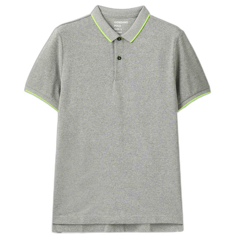 GIORDANO Мужская футболка-поло из пике с коротким рукавом, цветные блоки XL