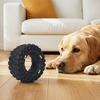 2Pcs Tire Shape Dog Noise Toy for Teeth Cleaning and Fresh Breath Bite-Resistant Chew Toy Interactive Anti-Stress Squeaky Dog Toy for Small To Medium