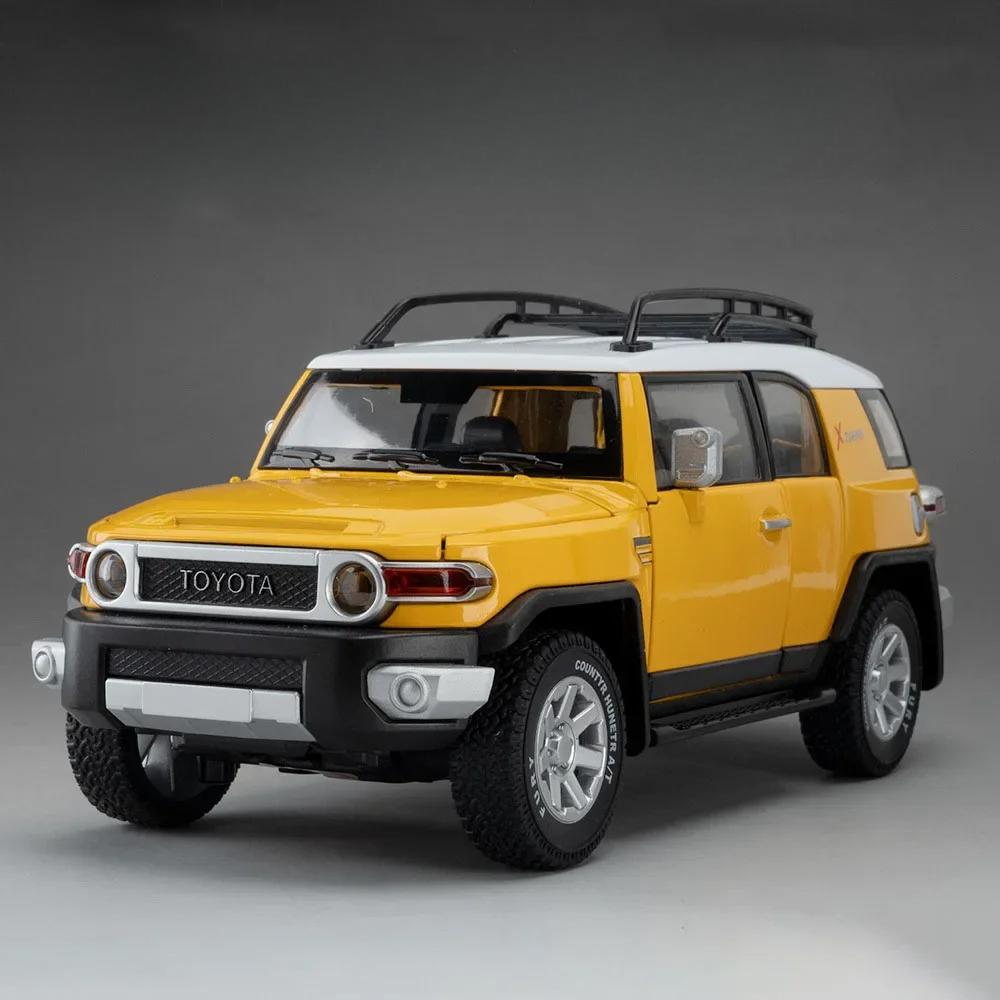 1:24 FJ Cruiser Prado LC250 Car Model Toy Metal Diecast Sound Light Shock Absorption Off-road Vehicle Simulation Boys Gifts