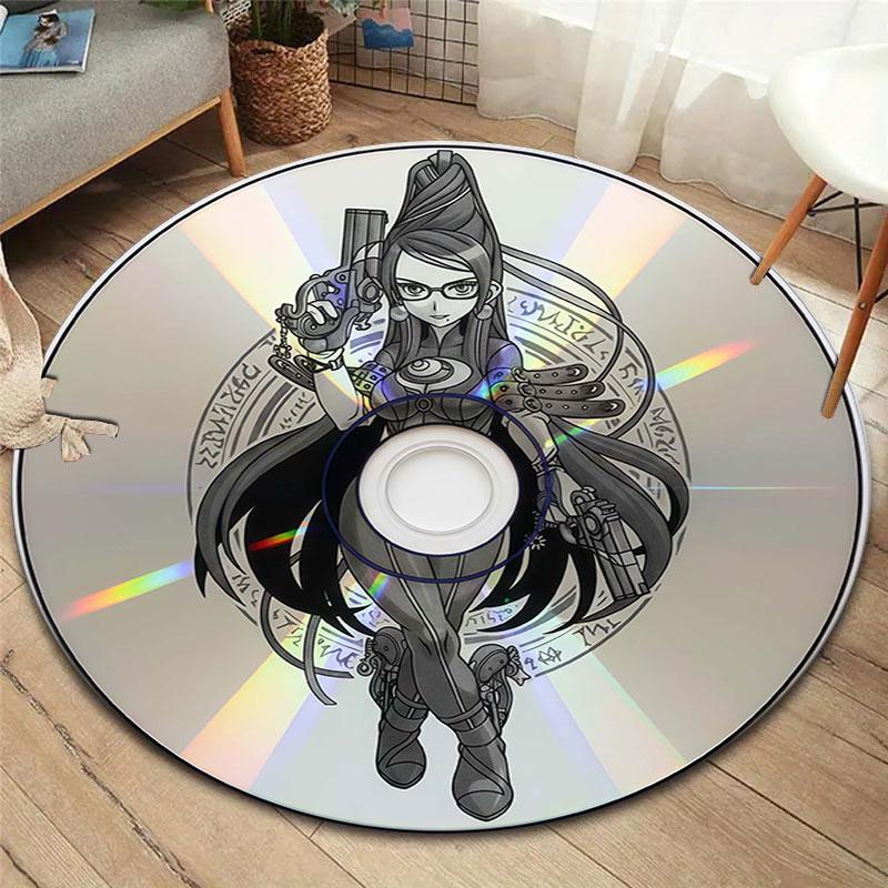 Круглый ковер Bayonetta, Ковер для гостиной, спальни, дивана, игровой комнаты, Декор, Нескользящий коврик 80cmx80cm