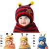 Winter Kids Hat With Plush Ear Protection Big Five-pointed Star Hat Scarf Set Striped Woolen Material Blue Yellow Orange Red Pink