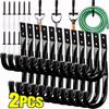 2Sets Heavy Duty Garage J-shaped Hook with Screws Wall-mounted Garage Storage Hooks Door Wall Storage Racks