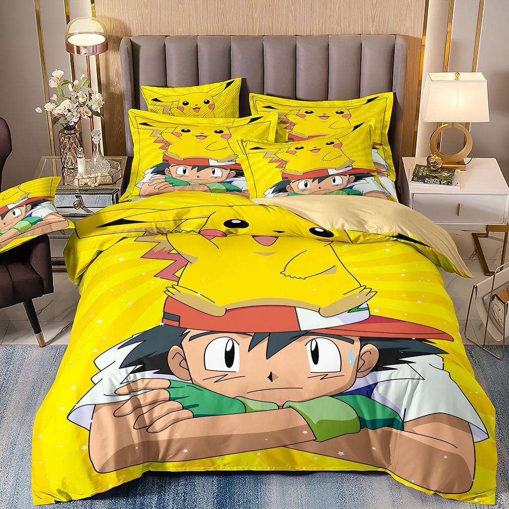 3D Printed Quilt Cover Three-Piece Set Four-Piece Set Children'S Cartoon Duvet Cover
