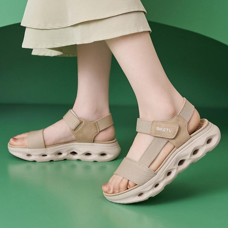 New Thick Soled Sandals Lightweight, Anti Slip, Comfortable, Casual Sports Velcro Women's Shoes