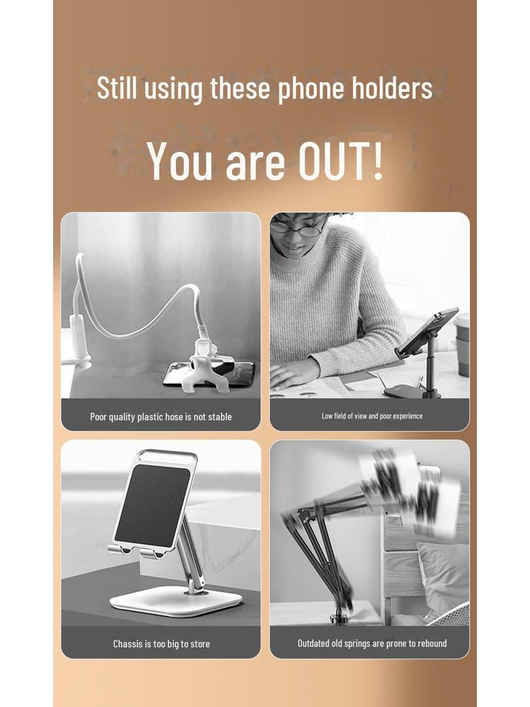 Adjustable Cantilever Stand for Phones, Tablets, iPad, and Switch - Ideal for Desktop Use, Live Broadcasting, Overhead Shooting, and Lazy Viewing.