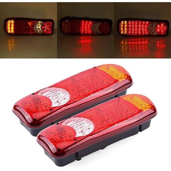 2PCS Trailer Tail Light 24V Car Trucks Lorry Rear Taillight Brake Light 12V Stop Reversing Running Lights 46LED Side Lamp